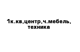 1к.кв,центр,ч.мебель, техника